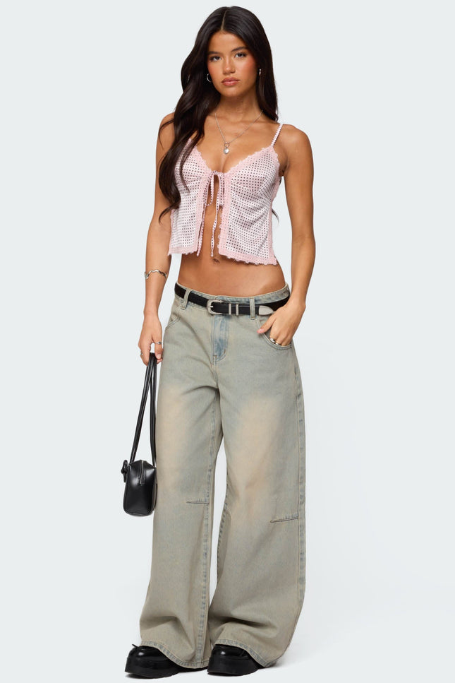 Santi Low Rise Baggy Jeans - Light Blue