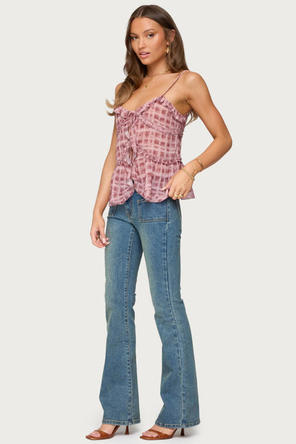 Mattea Low Rise Flared Jeans - Blue Washed