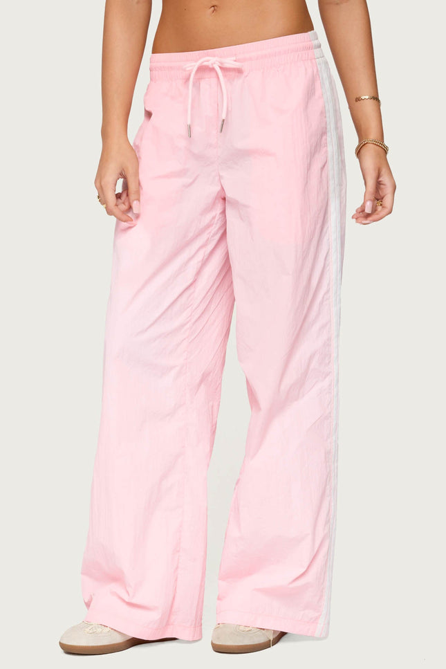 Annabella Nylon Track Pants - Light Pink