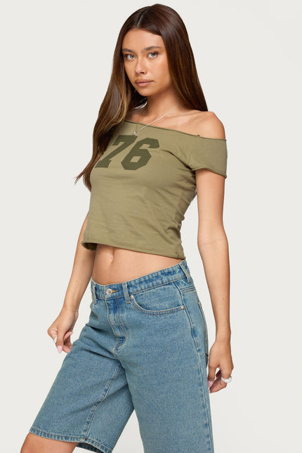 76 Off Shoulder Top - Olive