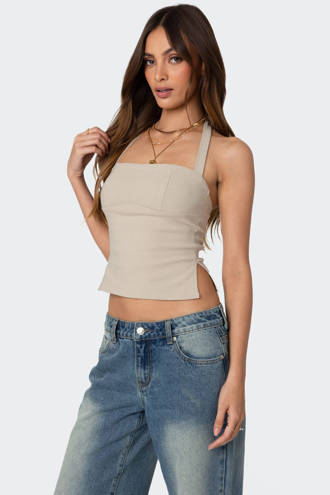 Dara Halter Top - Beige