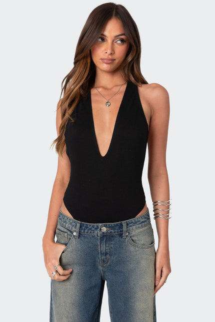 Deep V Backless Bodysuit