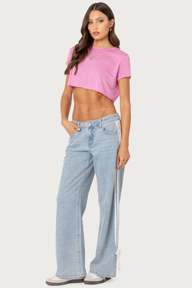 Seville Cropped T Shirt - Pink