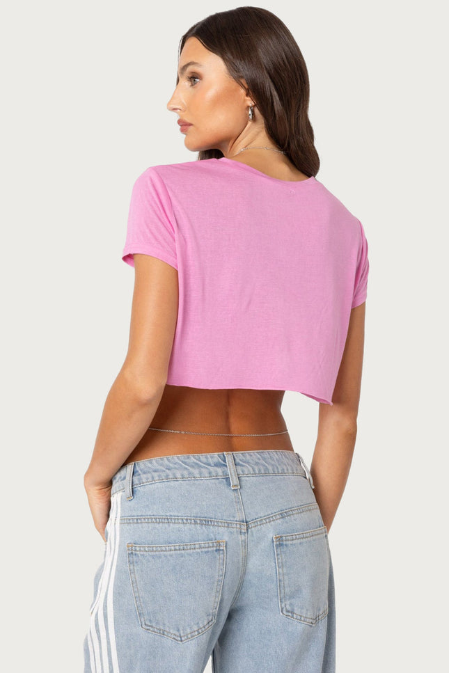 Seville Cropped T Shirt - Pink