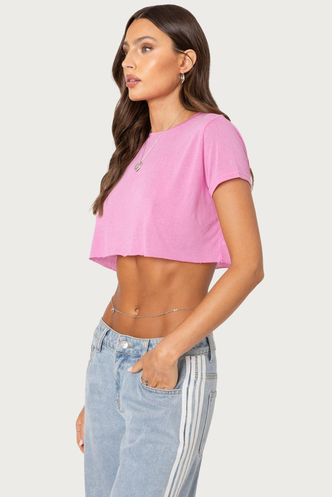 Seville Cropped T Shirt - Pink