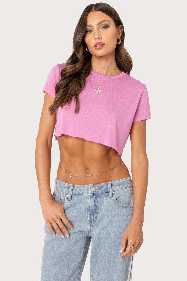 Seville Cropped T Shirt - Pink
