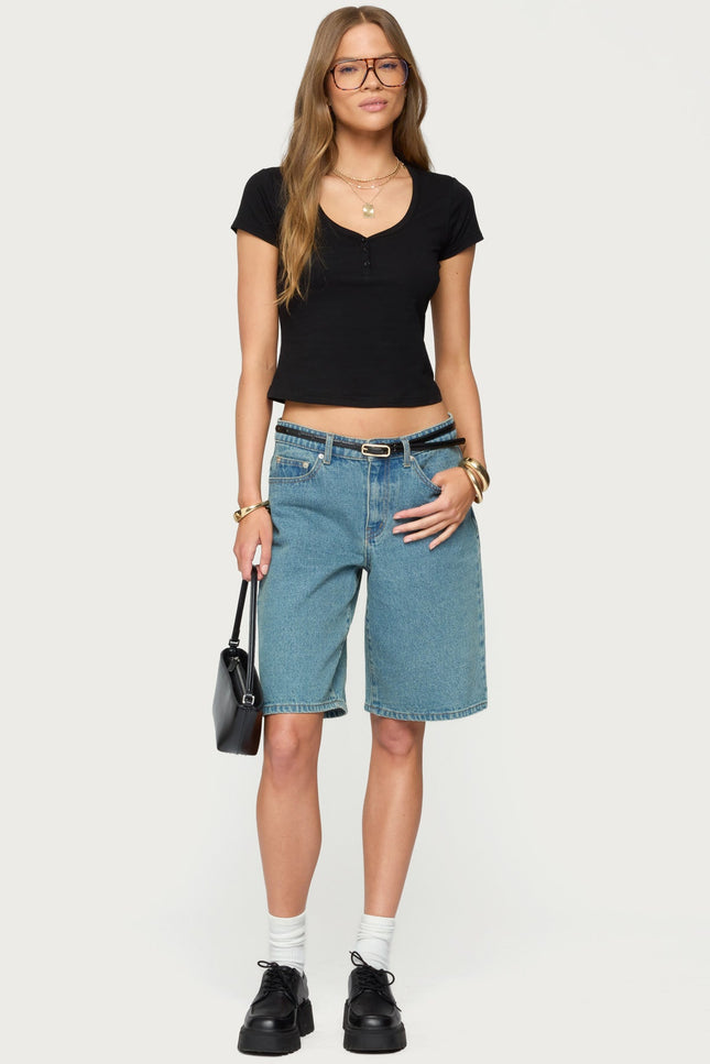 Katerina Henley T Shirt - Black