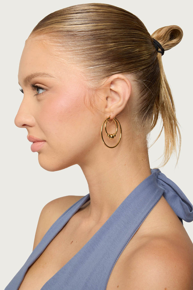 Double Hoop Earrings - Gold