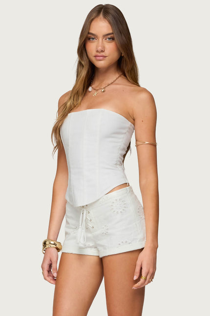 Hadar Linen Look Corset - White