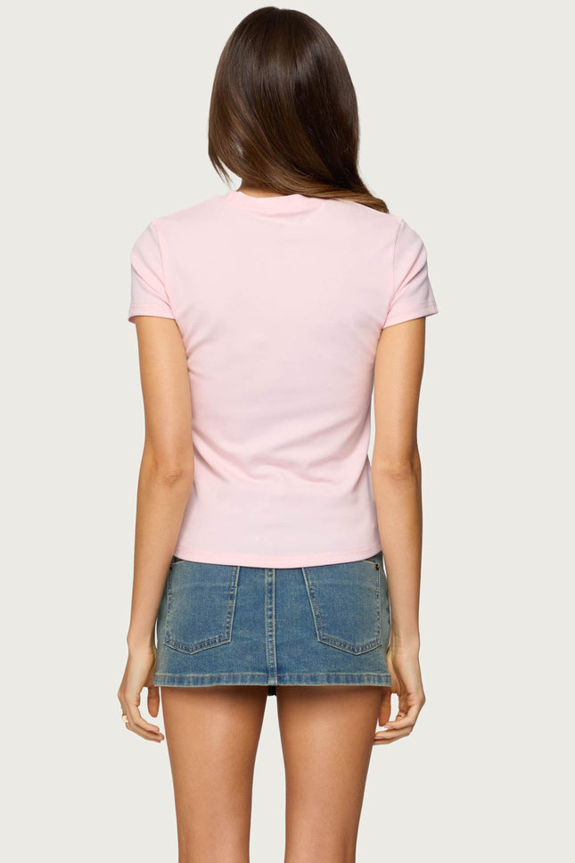 Narla Leopard Star T Shirt - Light Pink