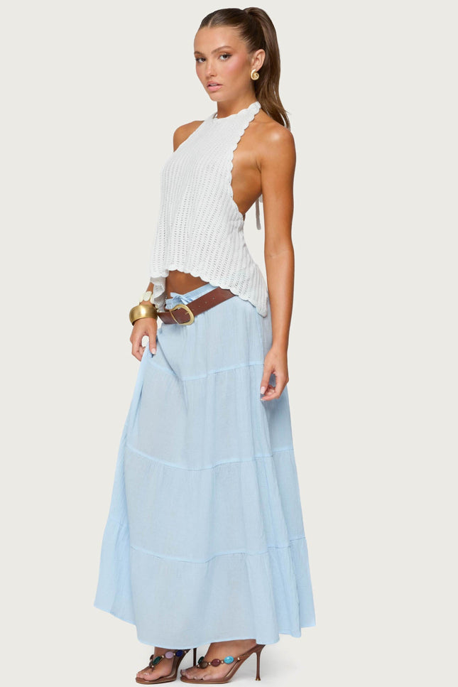 Kaila Cotton Tiered Maxi Skirt
