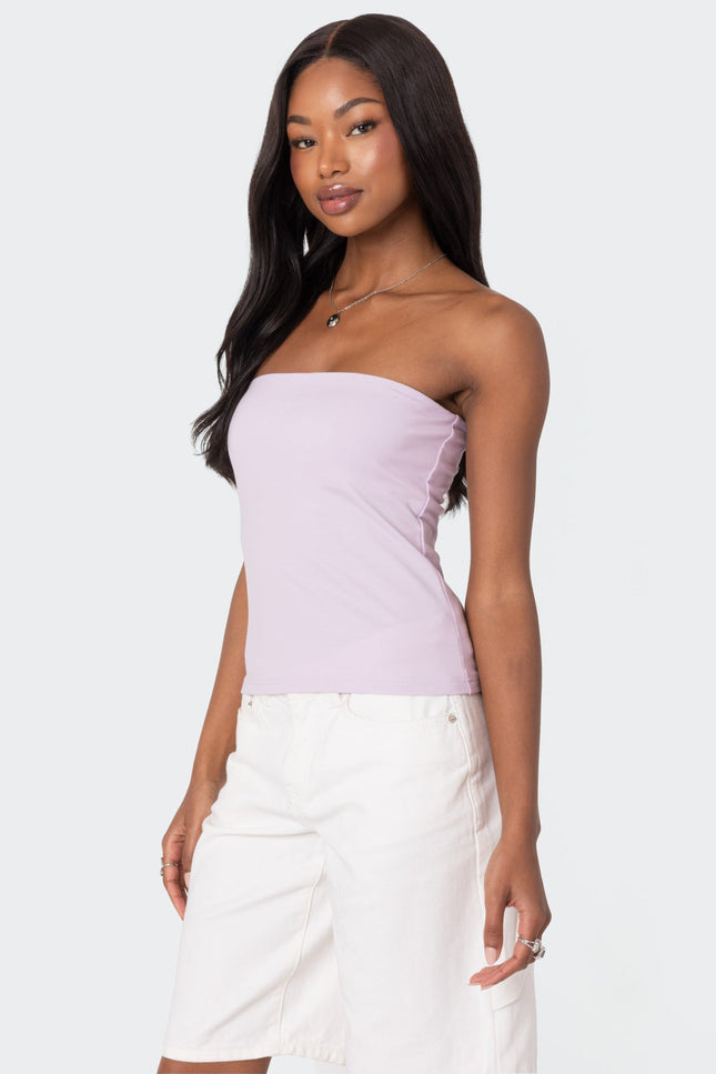 Built In Bra Tube Top - Lilac