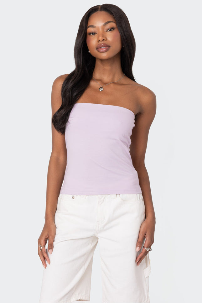 Built In Bra Tube Top - Lilac