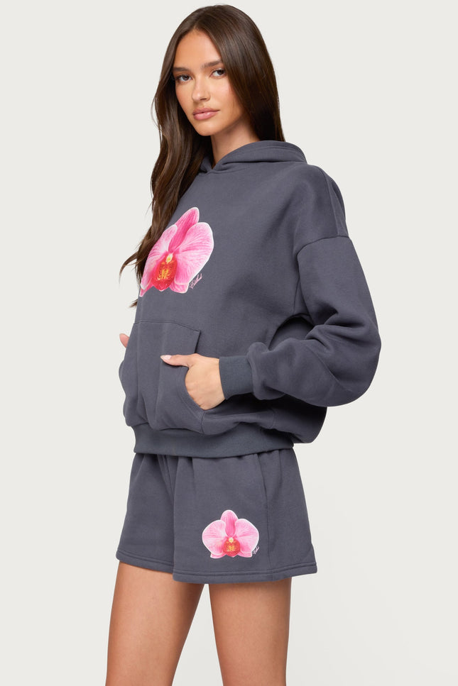 Orchid Babe Hoodie - Dark Gray