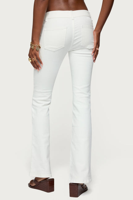 Mattea Low Rise Flared Jeans - White
