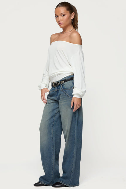 Nannie Off Shoulder Oversized Top - White