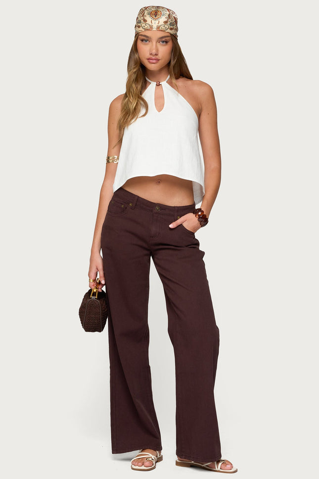 Roman Low Rise Baggy Jeans - Brown