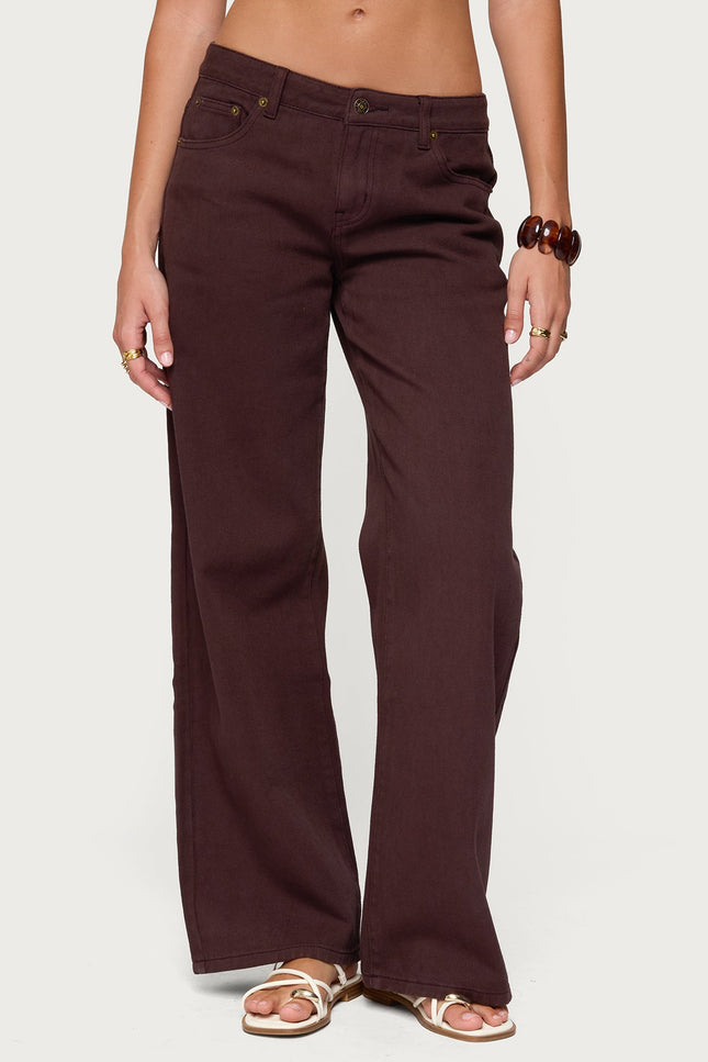 Roman Low Rise Baggy Jeans - Brown