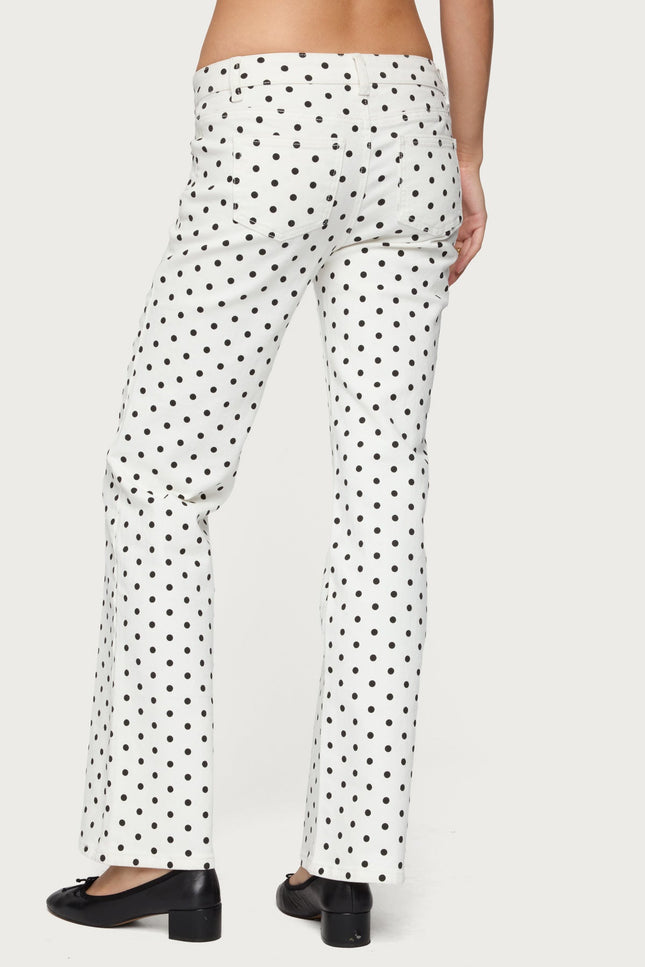 Romily Polka Dot Low Rise Straight Leg Jeans
