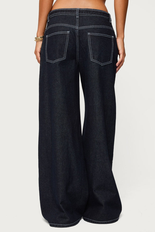 Karah Belt Low Rise Baggy Jeans