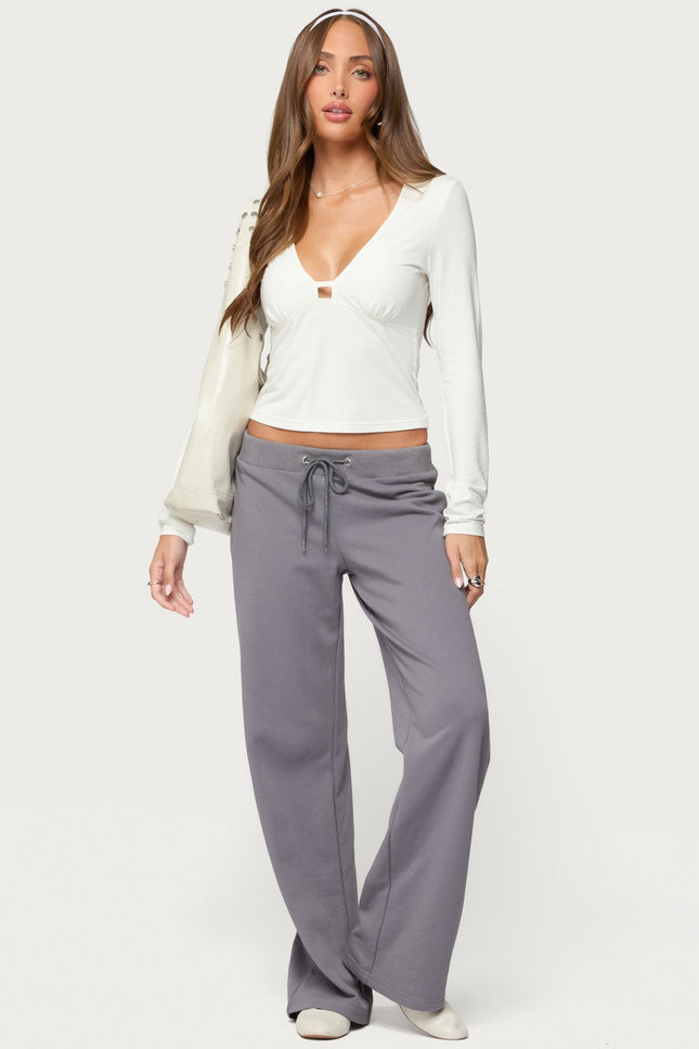Quinn Straight Leg Sweatpants - Gray