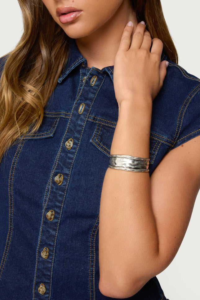 Vintage Look Arm Cuff - Silver