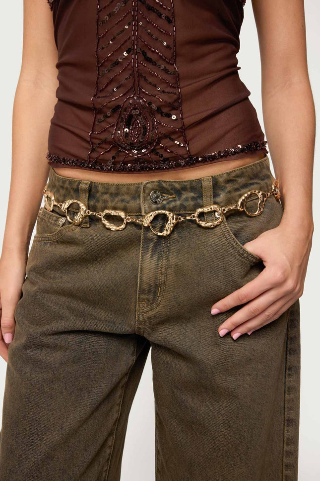 Abstract Chain Belt - Gold