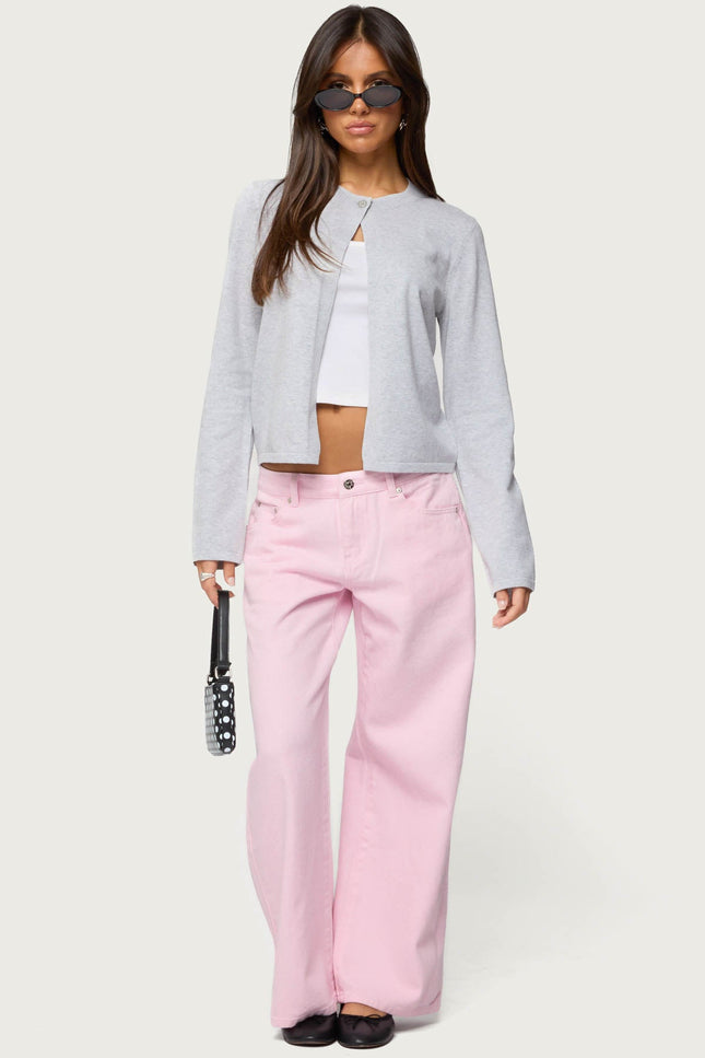 Petite Roman Low Rise Baggy Jeans - Pink