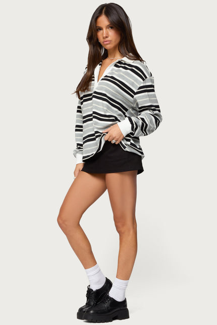 Renya Striped Rugby Shirt - Gray