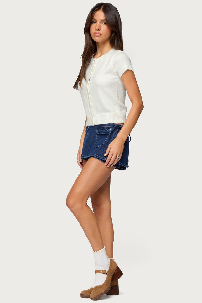 Coreen Button Up Knit Top - White