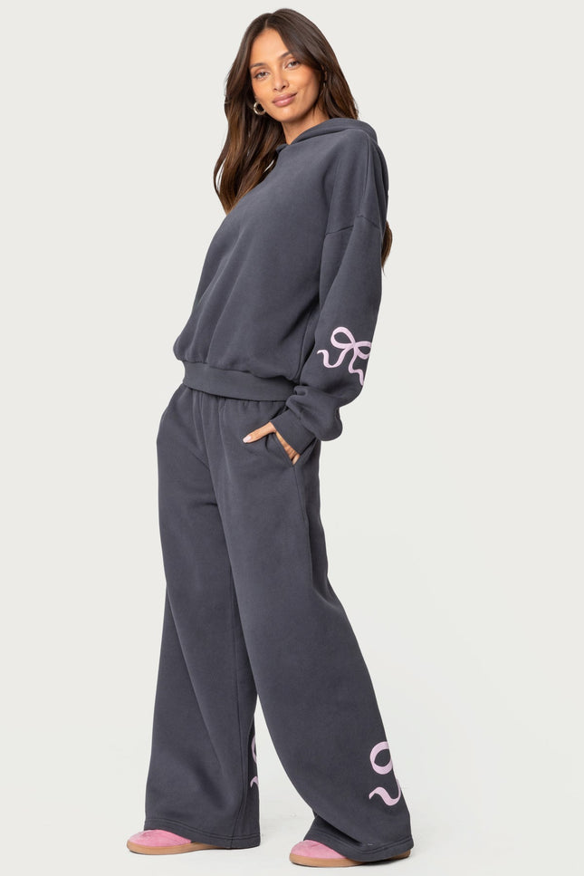 Bonney Bow Detail Hoodie - Dark Gray