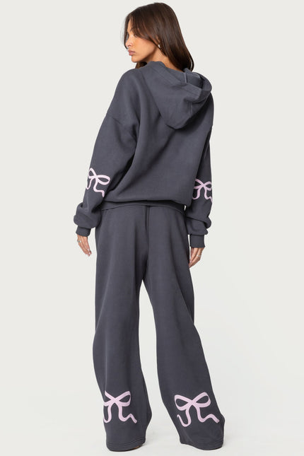 Bonney Bow Detail Sweatpants - Dark Gray