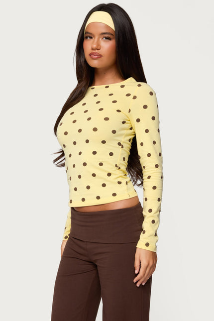 Maricelle Polka Dot Long Sleeve T Shirt