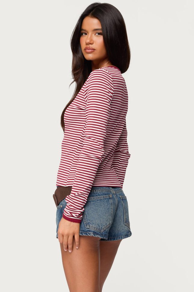 Rayla Striped Button Up Top