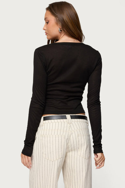 Nettie Ribbed Henley Top