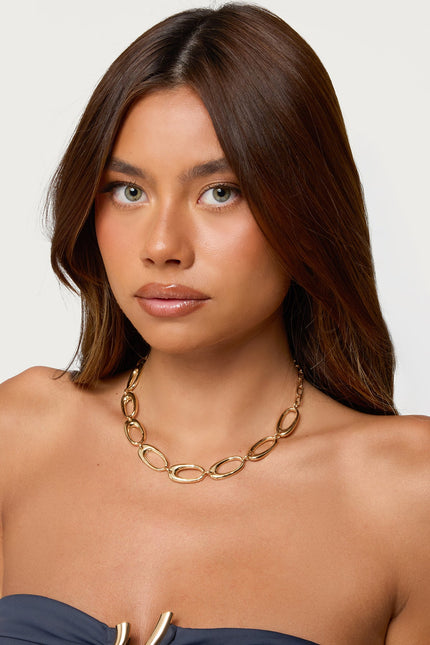 Oval Chain Necklace - Gold