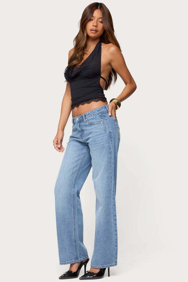 Holly Low Rise Straight Leg Jeans - Light Blue