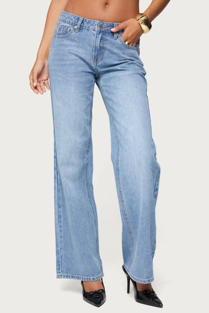 Holly Low Rise Straight Leg Jeans - Light Blue