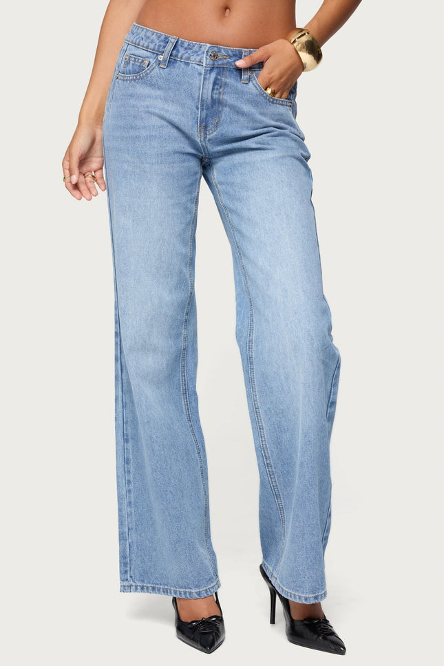 Holly Low Rise Straight Leg Jeans - Light Blue