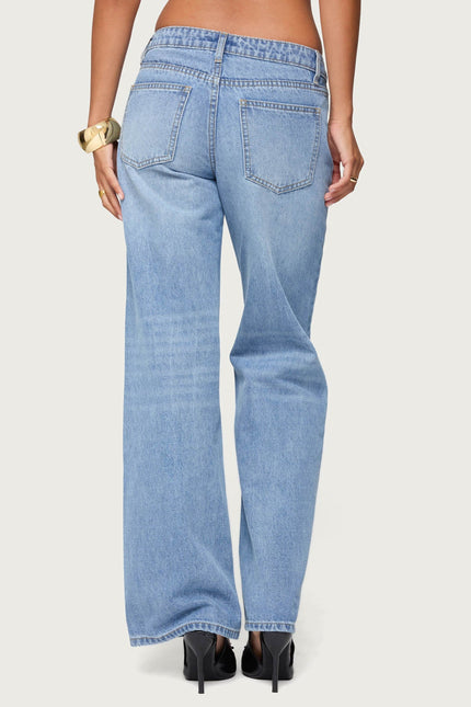 Holly Low Rise Straight Leg Jeans - Light Blue