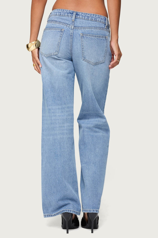 Holly Low Rise Straight Leg Jeans - Light Blue