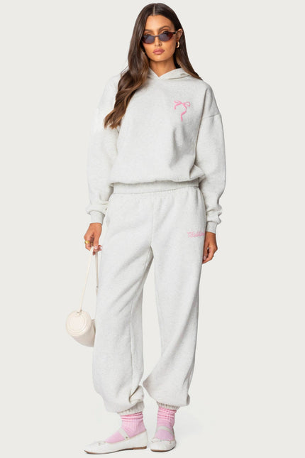 Sasha Bow Detail Hoodie - Gray Melange