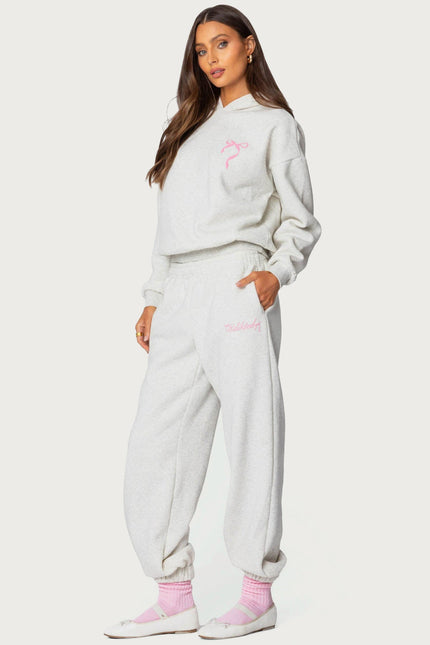Sasha Bow Detail Hoodie - Gray Melange