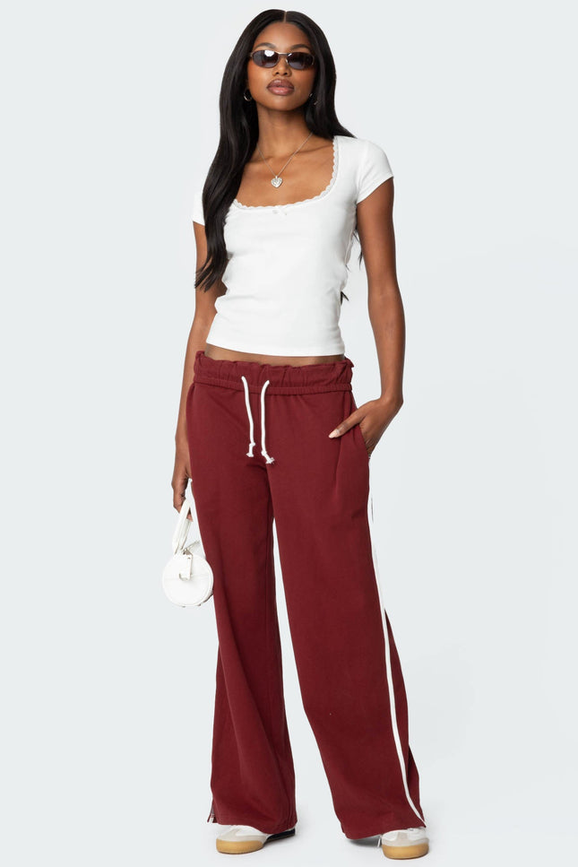 Priscilla Lace Trim T Shirt - White