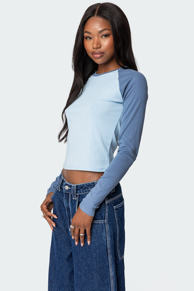Raya Long Sleeve T Shirt - Blue