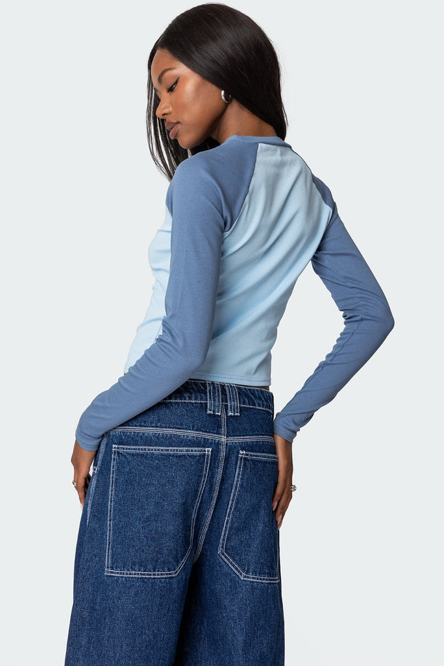 Raya Long Sleeve T Shirt - Blue