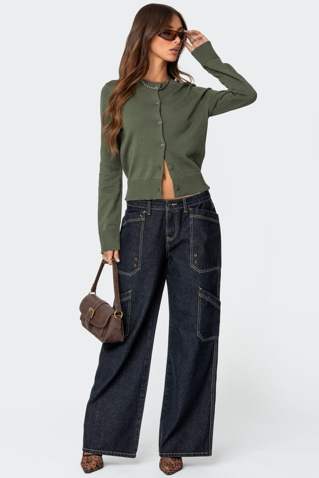 Hollie Button Up Cardigan - Olive