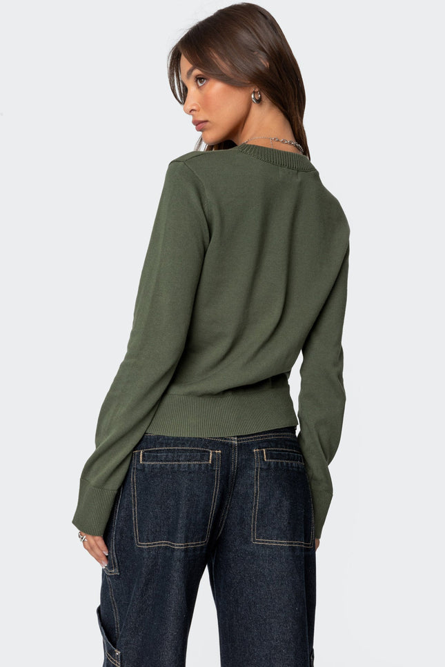 Hollie Button Up Cardigan - Olive