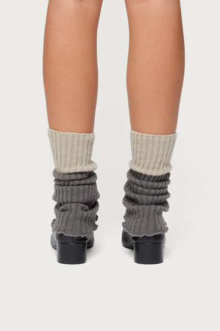 Bundled Babe Contrast Ribbed Leg Warmers