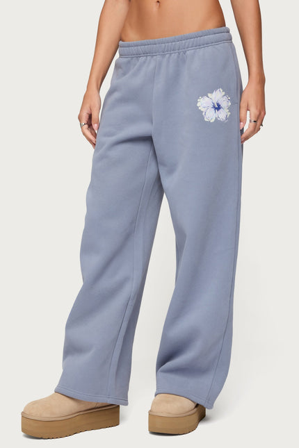 Tropical Bloom Sweatpants - Blue
